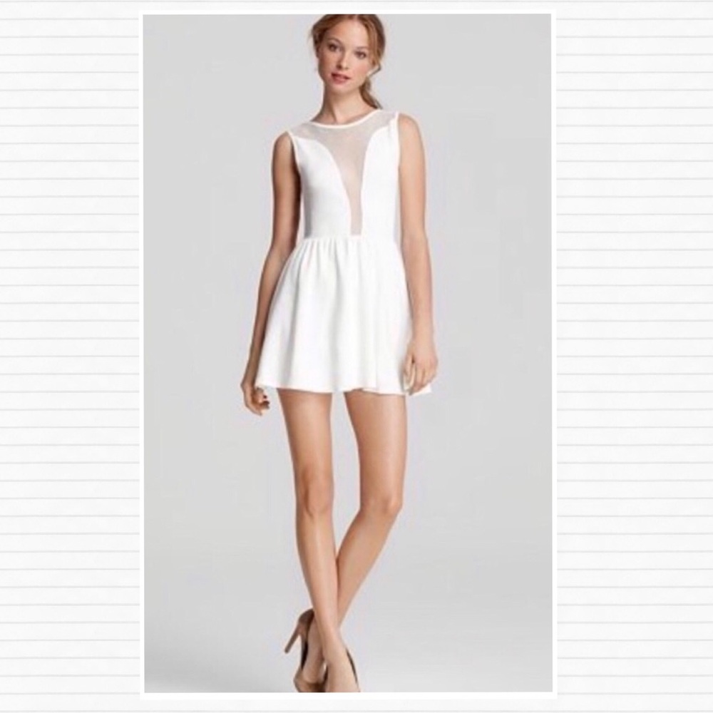 For Love And Lemons New Ivory Sheer Skater Dress - Picture 11 of 15